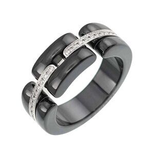 CHANEL ULTRA Diamond Ring Black Ceramic 18K WG 750 Size49 4.75-5(US) 90276502